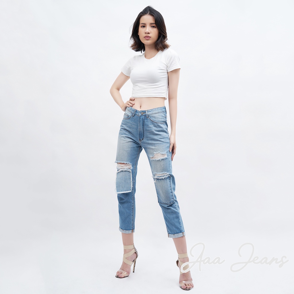 Quần Jean Nữ Boyfriend Lưng Cao Aaa Jeans