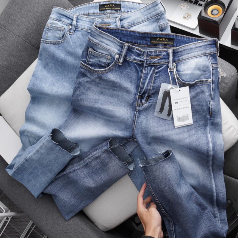 [⚡Cực Hot VNXK⚡] Quần jean nam cắt lai thời trang Hàn Quốc skinny co giãn | BigBuy360 - bigbuy360.vn