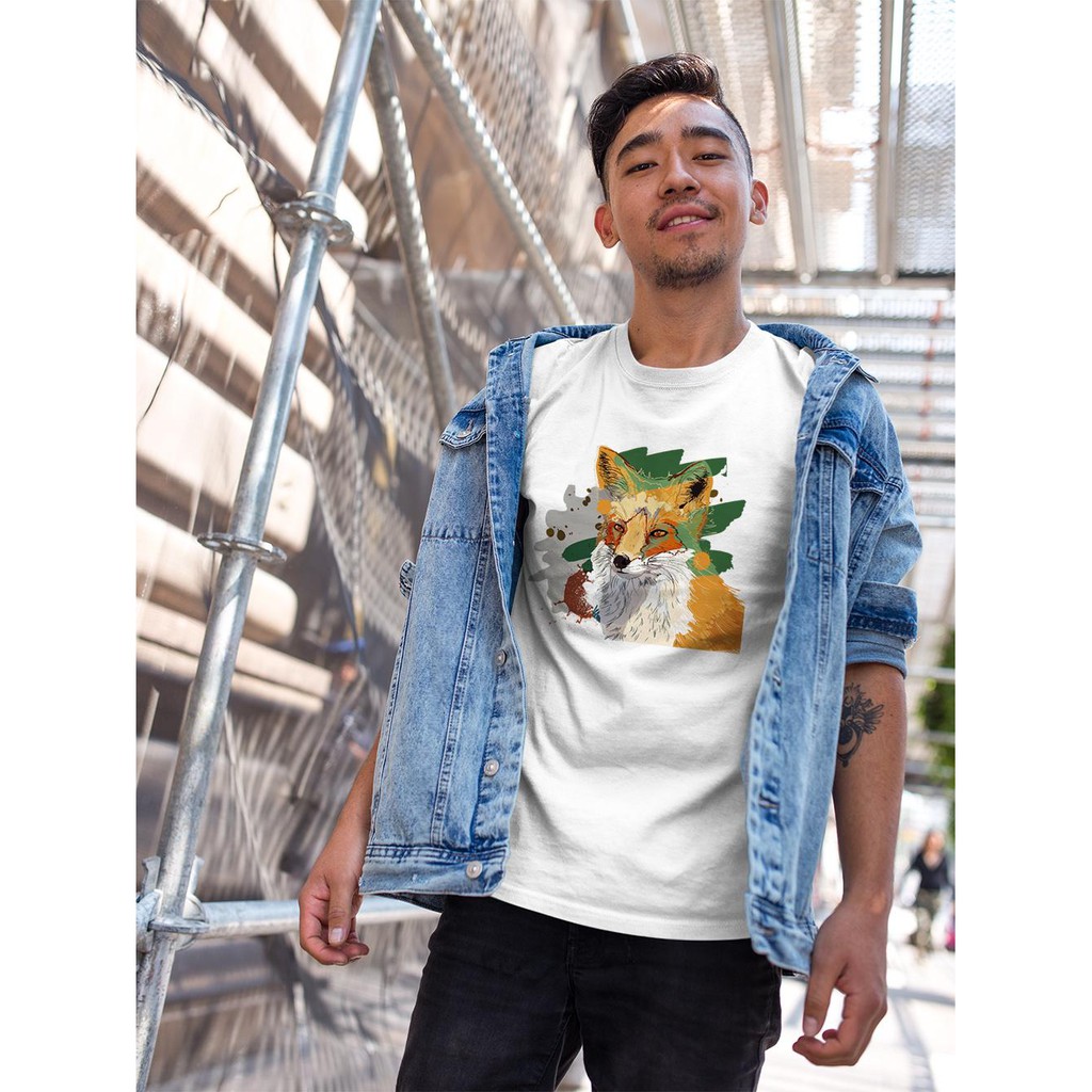 Áo thun Nam in hình Tranh vẽ cáo - Cotton Thun Phong Cách Cá Tính - Cực Chất Và Đẹp