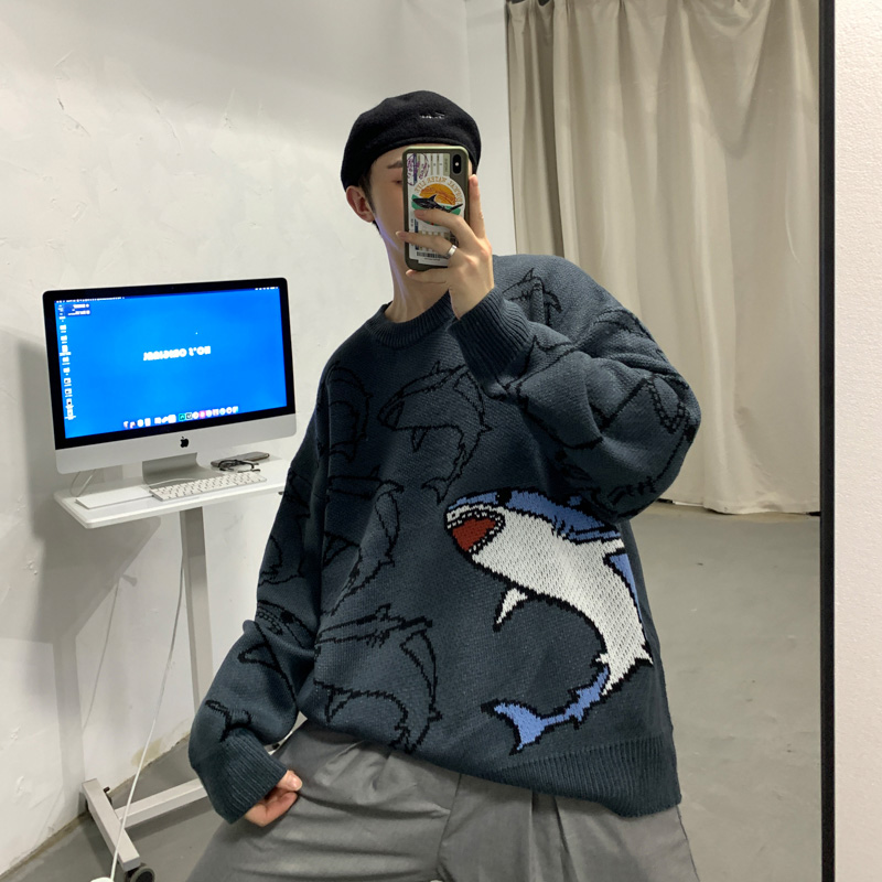 Áo sweater cổ tròn co giãn in hình đơn giản thời trang dành cho nam và nữ