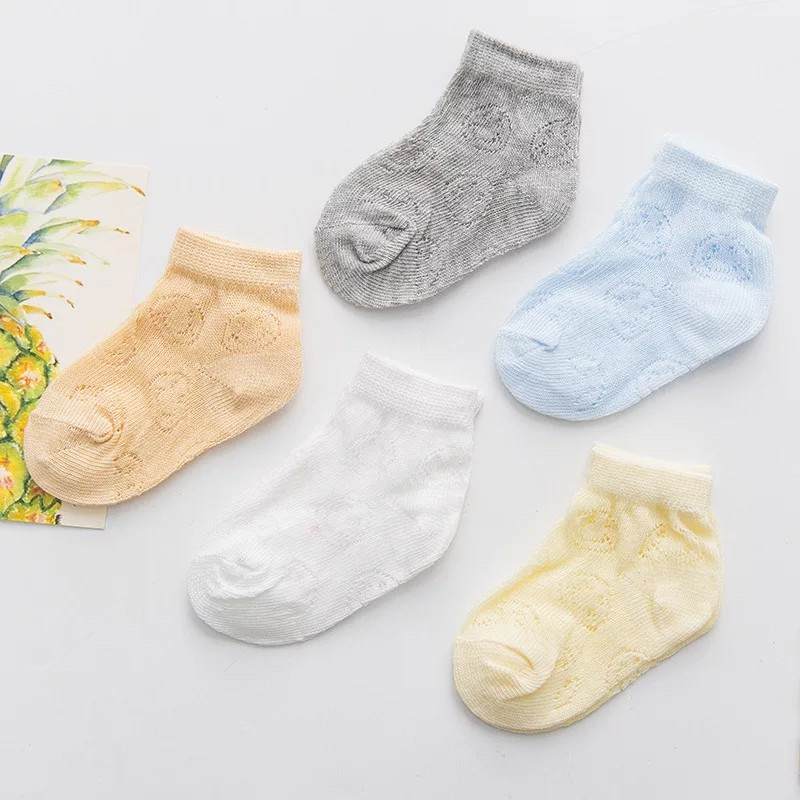 Tất lưới hè cổ ngắn cotton mềm mại cho bé 0-3 tuổi