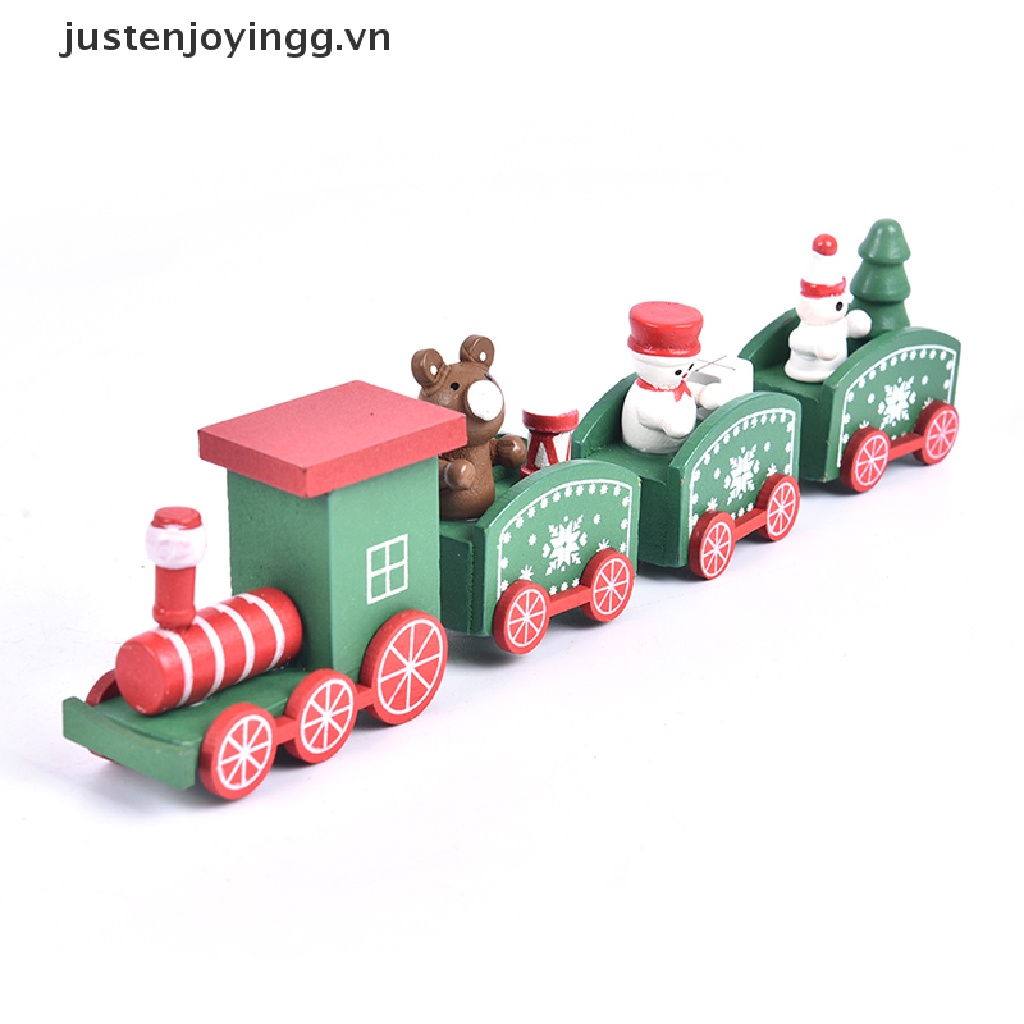 Mô Hình Tàu Lửa Bằng Gỗ 4 Nút Họa Tiết Giáng Sinh Trang Trí Nhà Cửa