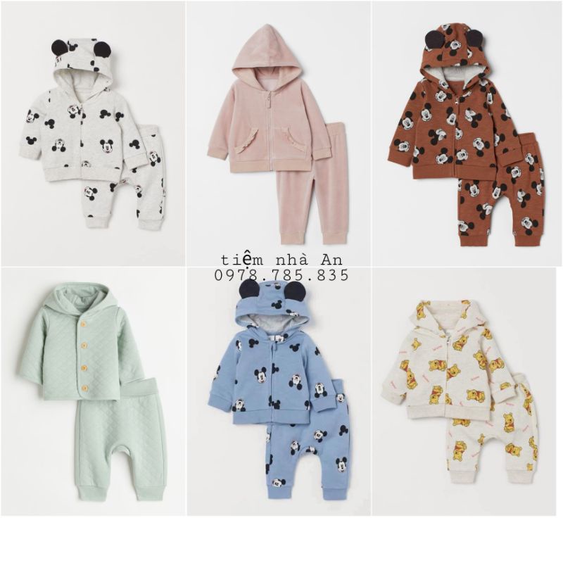 set nỉ hm mickey gấu pooh cho bé