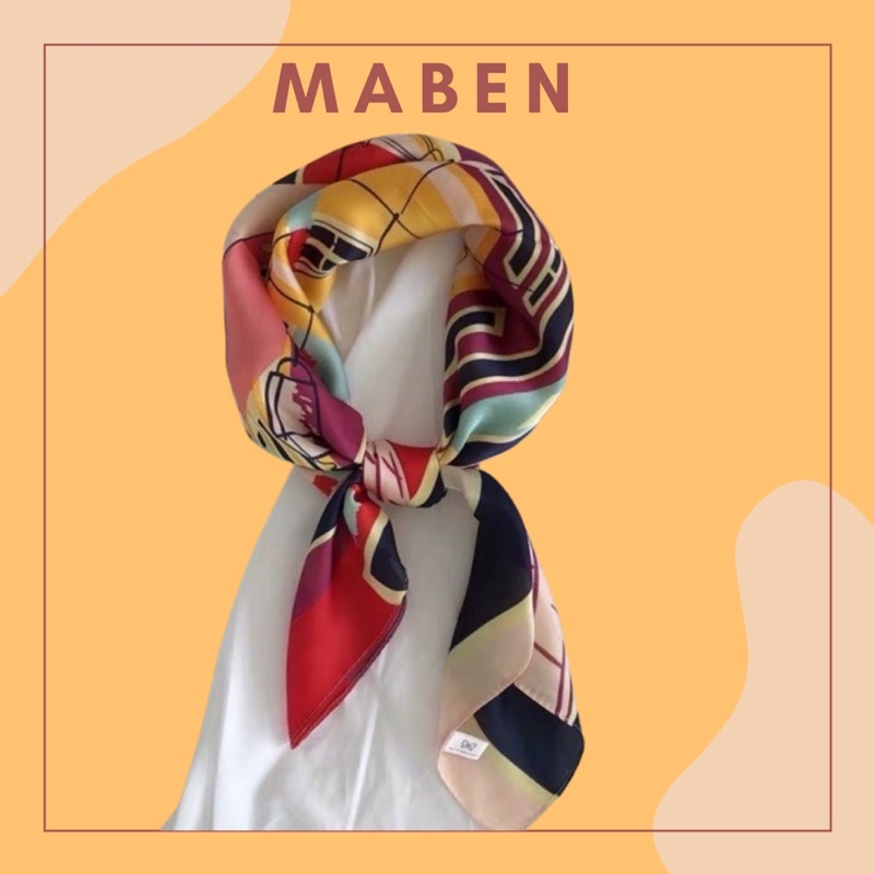 Khăn turban lụa vuông size 70x70cm - Maben