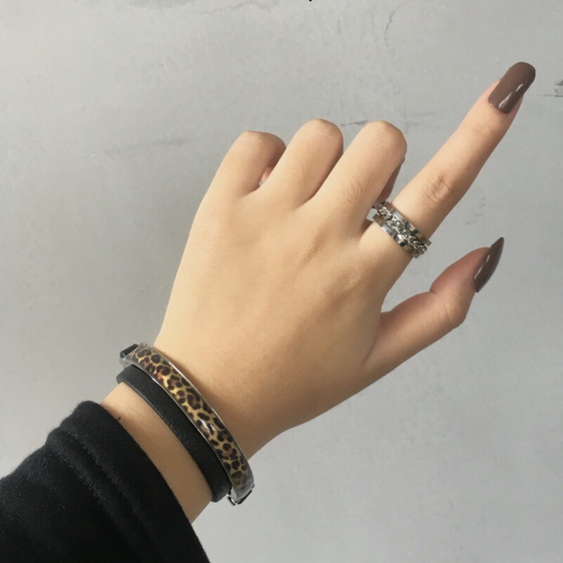 Nhẫn Thép Titan Kiểu Dáng Đơn Giản Phong Cách Hip Hop Retro