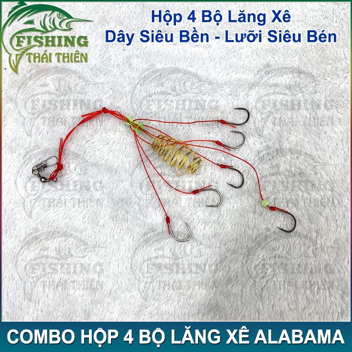 Combo 4 Bộ Lăng Xê Alabama Lưỡi Bén Dây Siêu Bền Dùng Câu Sông Hồ Dịch Vụ Cá Chép, Trắm, Rô Phi