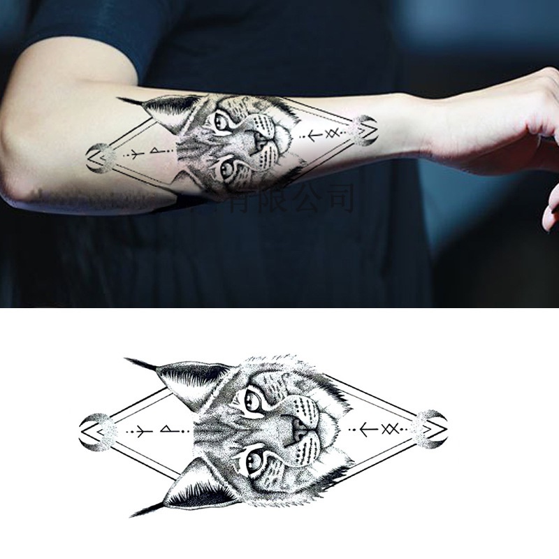 【Ready Stock】Small full arm tattoo stickers Black and white color flower skull Waterproof, sweat-proof, non-reflective, durable simulation, unisex