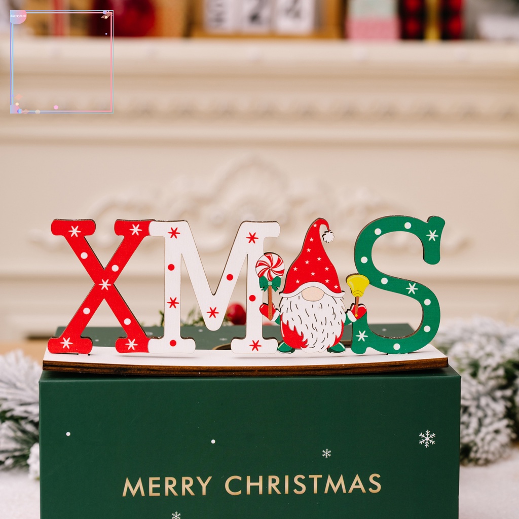 (DOV) Người Tuyết Bằng Gỗ Để Bàn Trang Trí Giáng Sinh Hấp Dẫn