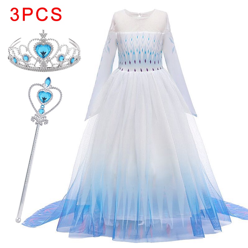 Bộ 3 Đầm Hóa Trang Công Chúa Tay Dài Dành Cho Bé Gái 3-12 Tuổi BX1693