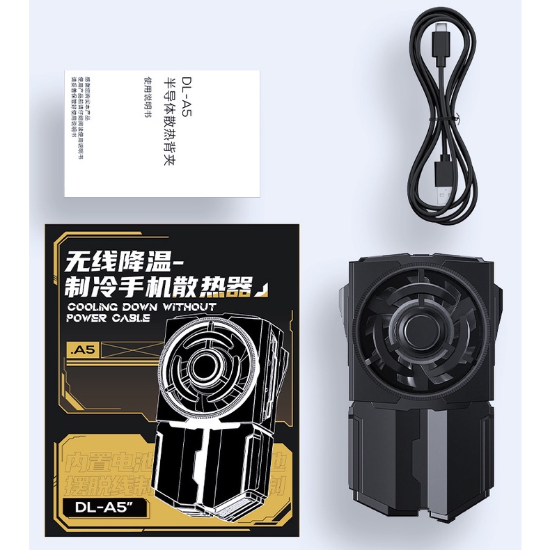 Quạt Tản Nhiệt Điện Thoại, Tản nhiệt sò lạnh, Sò Lạnh MEMO DLA5 Không Dây Có Pin 1200mAh, LED RGB Gaming Chơi Game