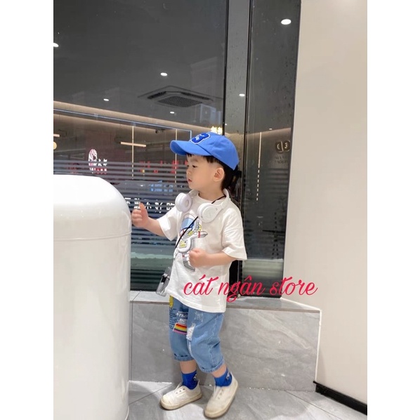 Bộ Du Hành Vũ Trụ Áo Phông Quần Jean Cao Cấp Siêu CUTE Cho bé trai 🍀🍀🍀