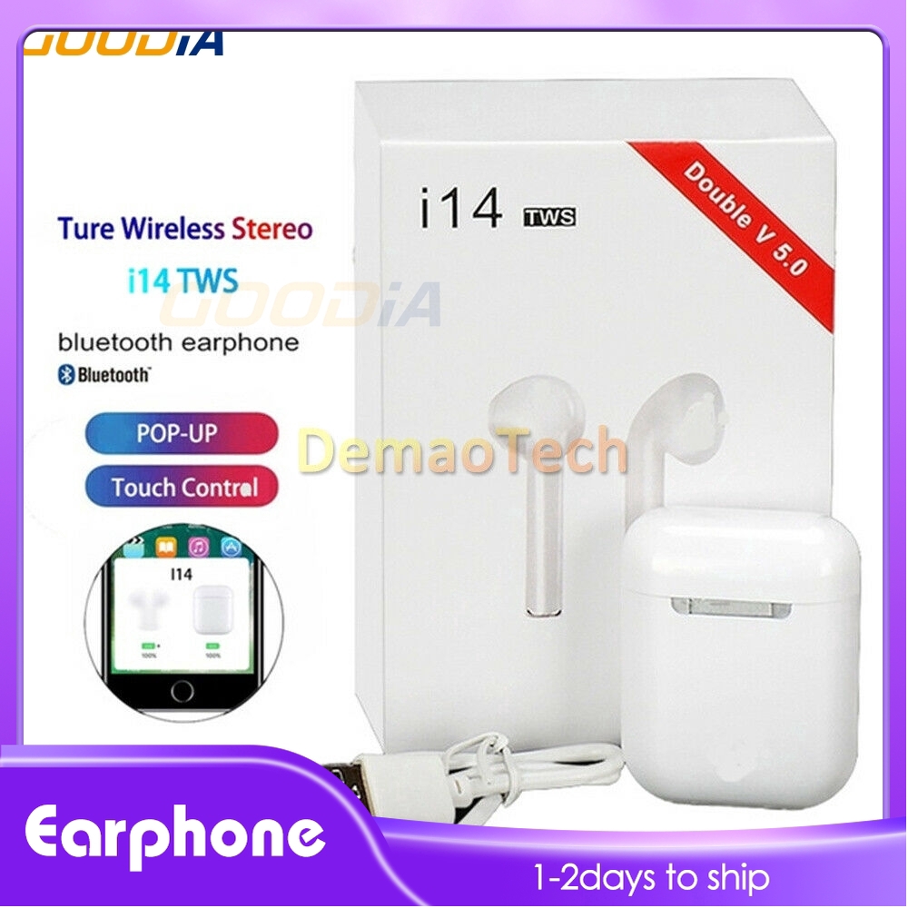 Tai Nghe Bluetooth 5.0 I14 Tws Có Nút Điều Khiển Âm Lượng