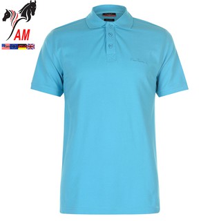 [100% cotton] Áo Thun Pierre Cardin Plain Polo Shirt Mens Cao Cấp (Xanh - Size EU - UK)