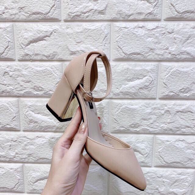 GIÀY SANDAL BÍT GÓT QUAI DA MỜ MỀM, SANDAL CÔNG SỞ MÃ MỚI