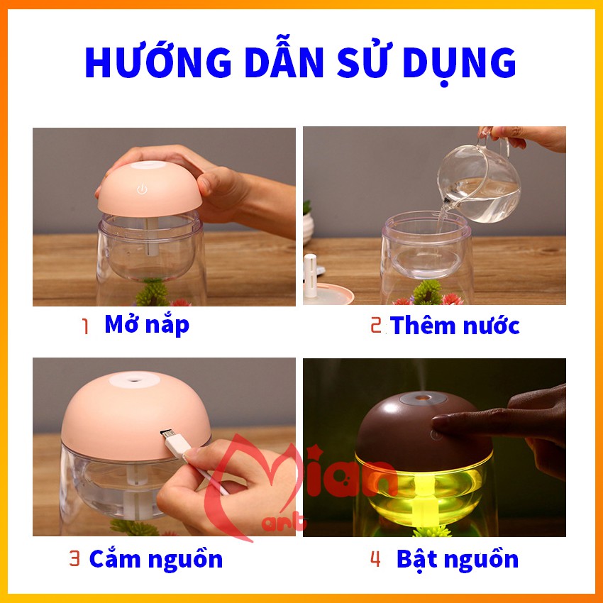 Máy phun sương tạo ẩm, máy xông tinh dầu tiểu cảnh 180ml - MIAN MART