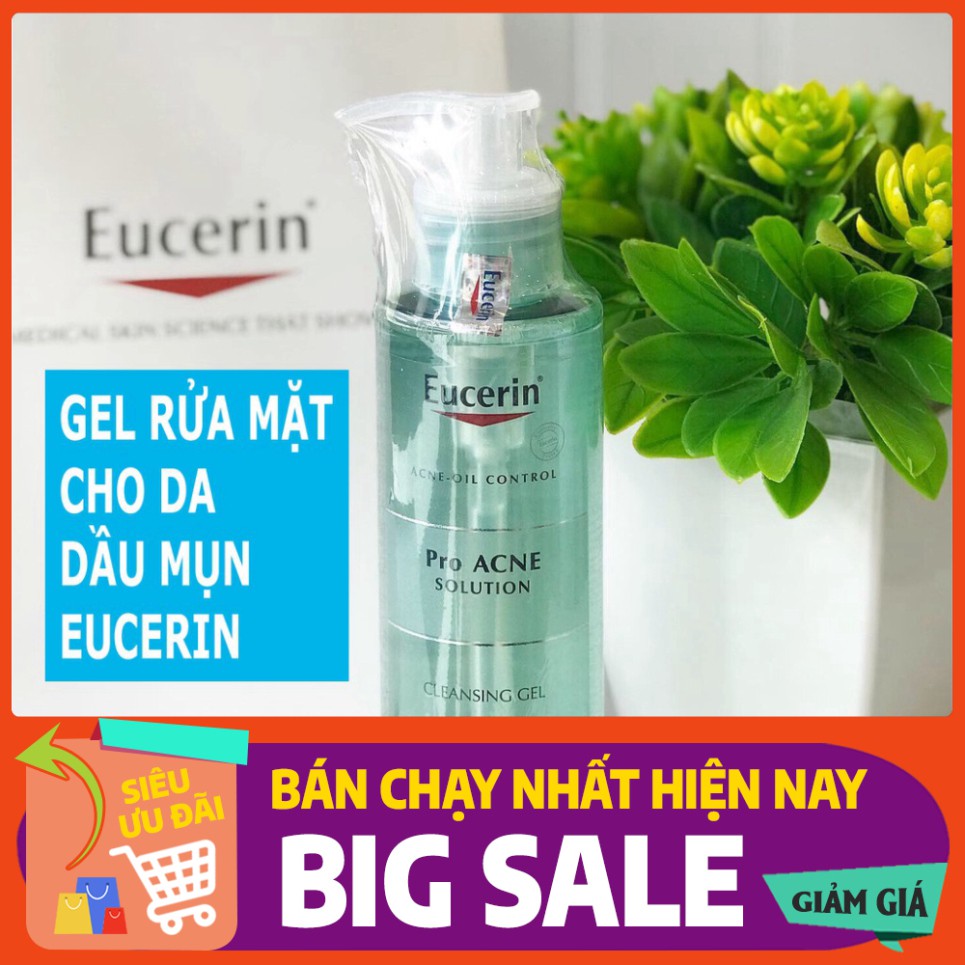 ✅[CHÍNH HÃNG] Sữa Rửa Mặt Eucerin Cho Da Dầu Mụn- Eucerin Pro ACNE Solution Cleansing Gel 200ml Acne Oil Control Proacne