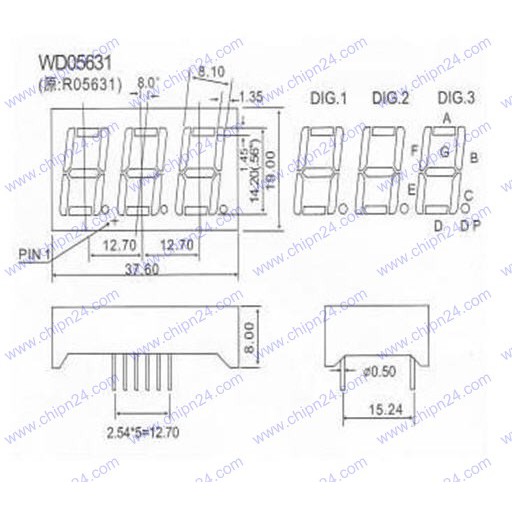 [1 CON] (F23) Led 7 Đoạn 0.56 inch 3 Số Anot chung (Sáng Đỏ)