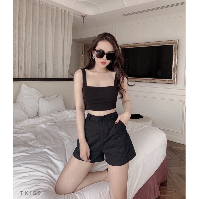 Áo croptop 2 dây basic đơn giản mặc bên trong phối vest, blazer | BigBuy360 - bigbuy360.vn
