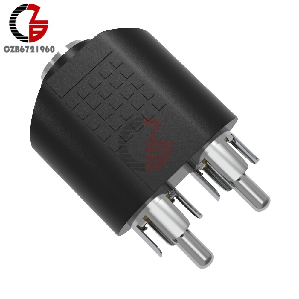 Silver 3.5mm Female to 2 RCA MALE Stereo Audio Adapter Connector Convertor Sound Voice Jack Socket Plug | BigBuy360 - bigbuy360.vn