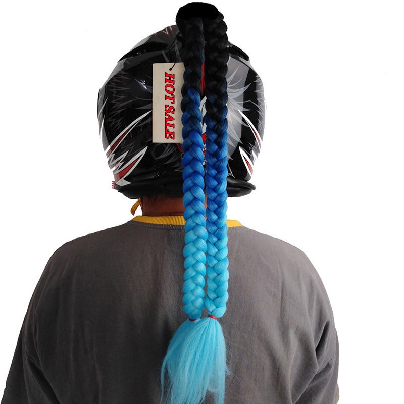 Mũ Bảo Hiểm Đuôi Ngựa Giả Thắt Bím Tóc Đuôi Ngựa Trang Trí Mũ Bảo Hiểm