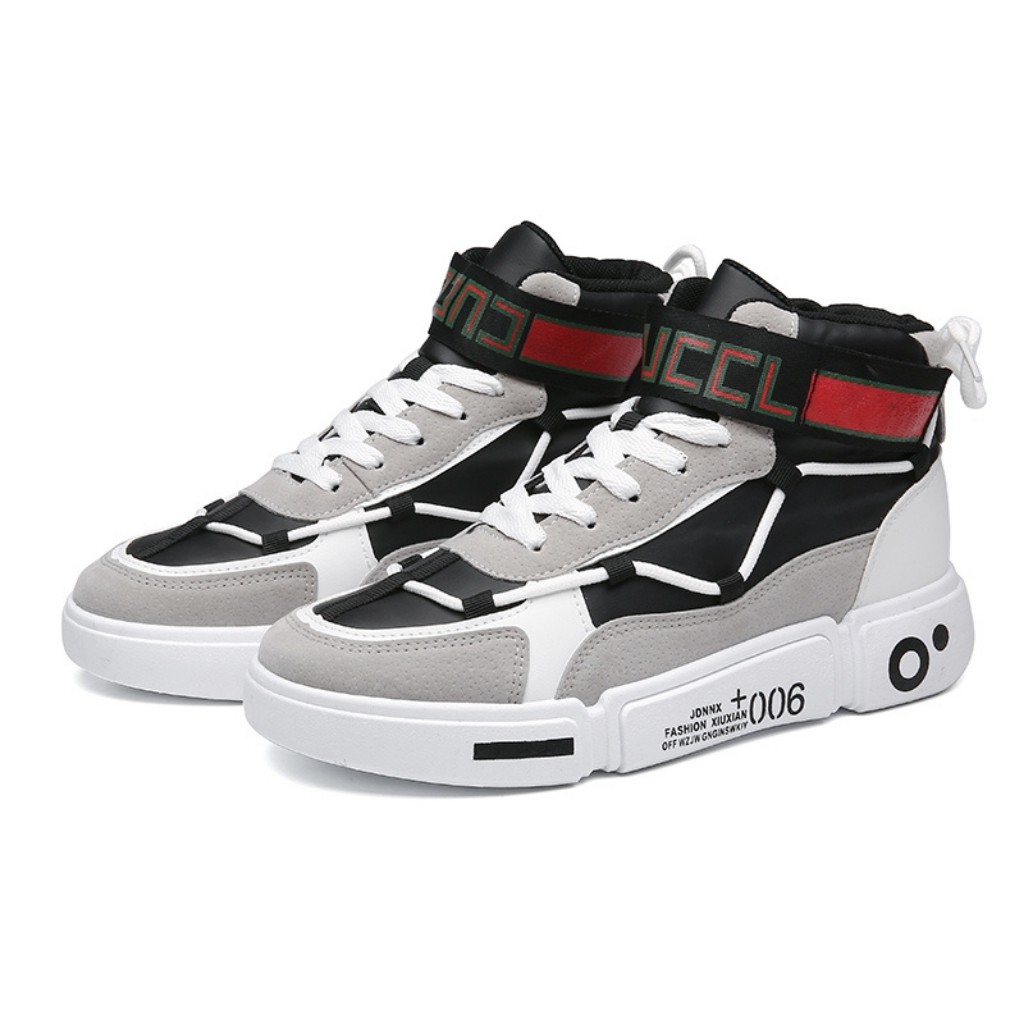 Giày cao cổ nam đế chữ dây luồn cổ có tem nổi bật mẫu mới về 2020