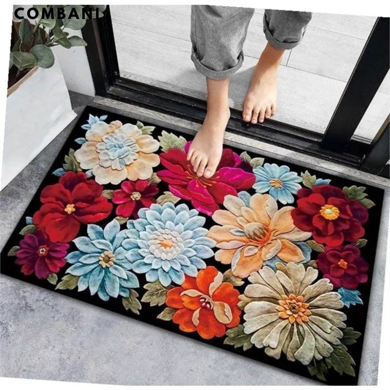 Thảm Lau Chân 3D Cao Cấp Thấm Nước Chống Trượt KT 40x60cm