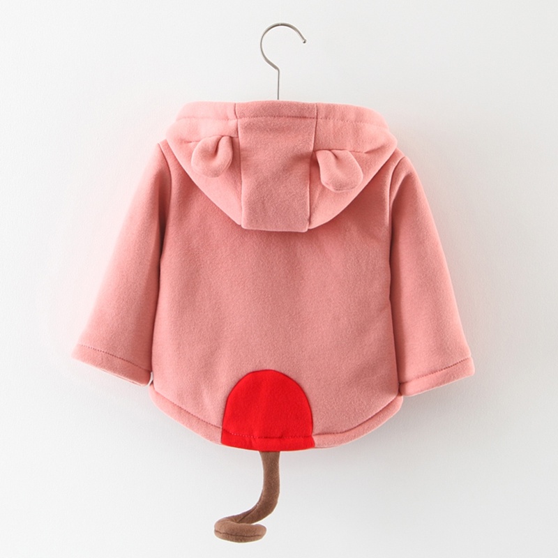 BEAR LEADER Áo Khoác Tay Dài Có Nón In Họa Tiết Hoạt Hình Dễ Thương Thời Trang Thu Đông Cho Bé Trai Và Gái