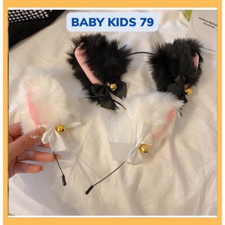 Cài tóc tai gấu, tai mèo có chuông cosplay, cài tóc mèo đáng yêu, quyến rũ