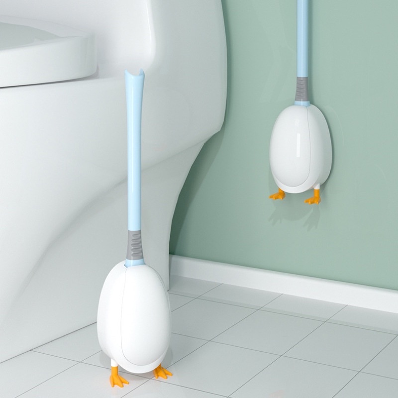 Cọ bồn cầu bồn cầu con vịt cọ tolet silicon kèm giá đỡ hình trứng