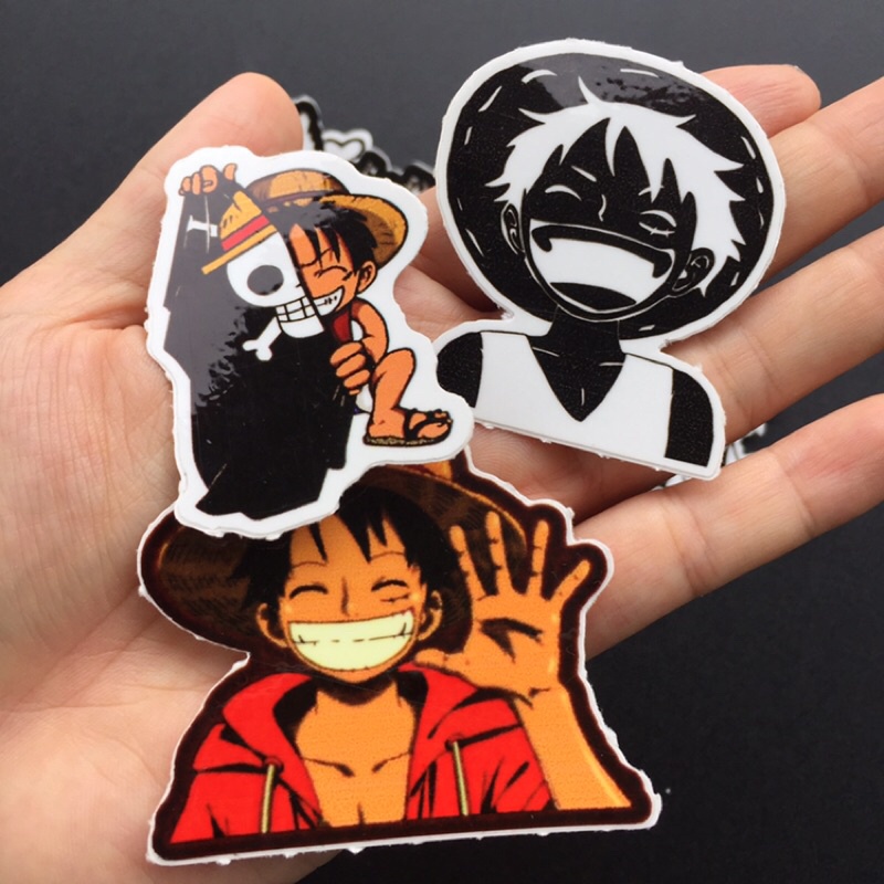 Trọn bộ Monkey D. Luffy 12 hình dán chống nước. Sticker hoạt hình đẹp. Logo theo yêu cầu.