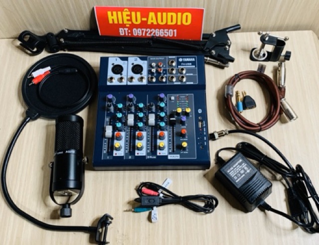 TRỌN BỘ-MICRO AQTA-210/ MIXED F4 BÀN TRỘN THU ÂM KARAOKE CHUYÊN NGHIỆP