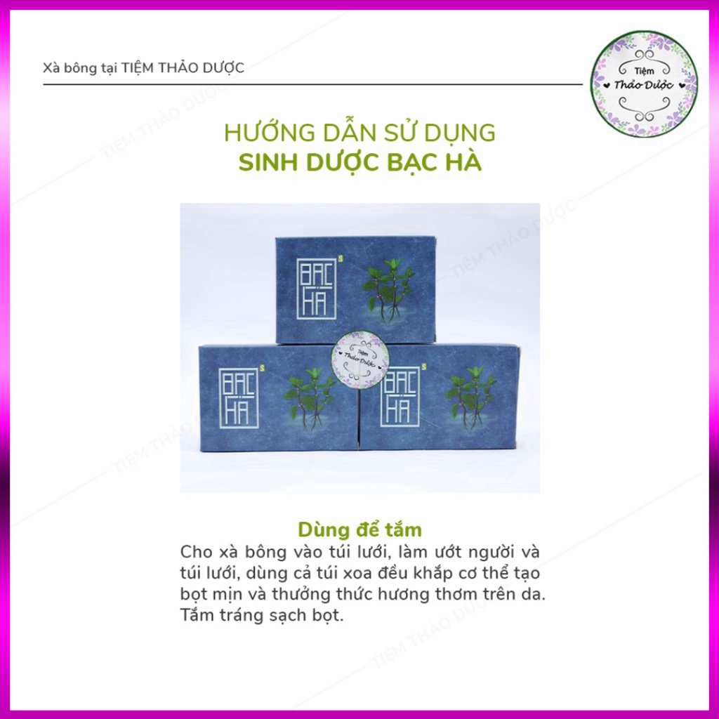 Xà Phòng Xà bông Bạc Hà Organic Sạch Mát DaSát KhuẩnSảng KhoáiMát Lạnh Dạng Sáp 100gr Hàng Chính Hãng- bb.case99