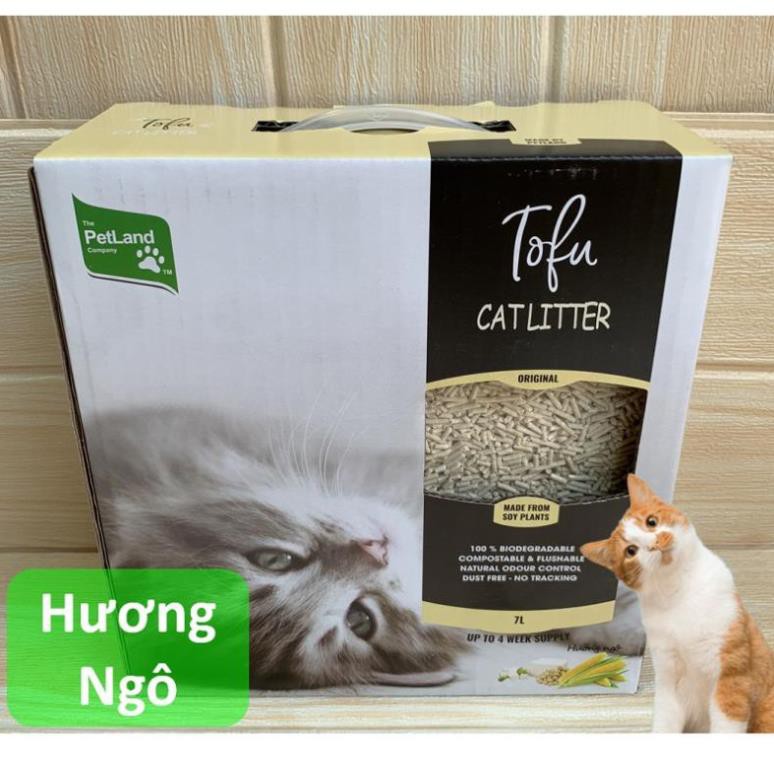 Cát đậu phụ Tofu Cát vệ sinh cho mèo làm từ bã đậu nành Hữu cơ hòa tan trong bồn cầu và mèo ăn không sao