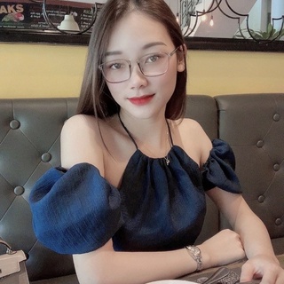 🦋Đầm Xanh Cồ Yếm Rớt Vai🦋