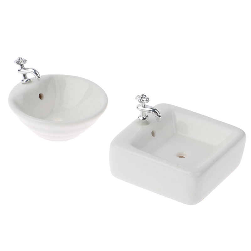 Chậu Rửa Mặt Bằng Gốm Tỉ Lệ 1: 12 Trang Trí Nhà Búp Bê
