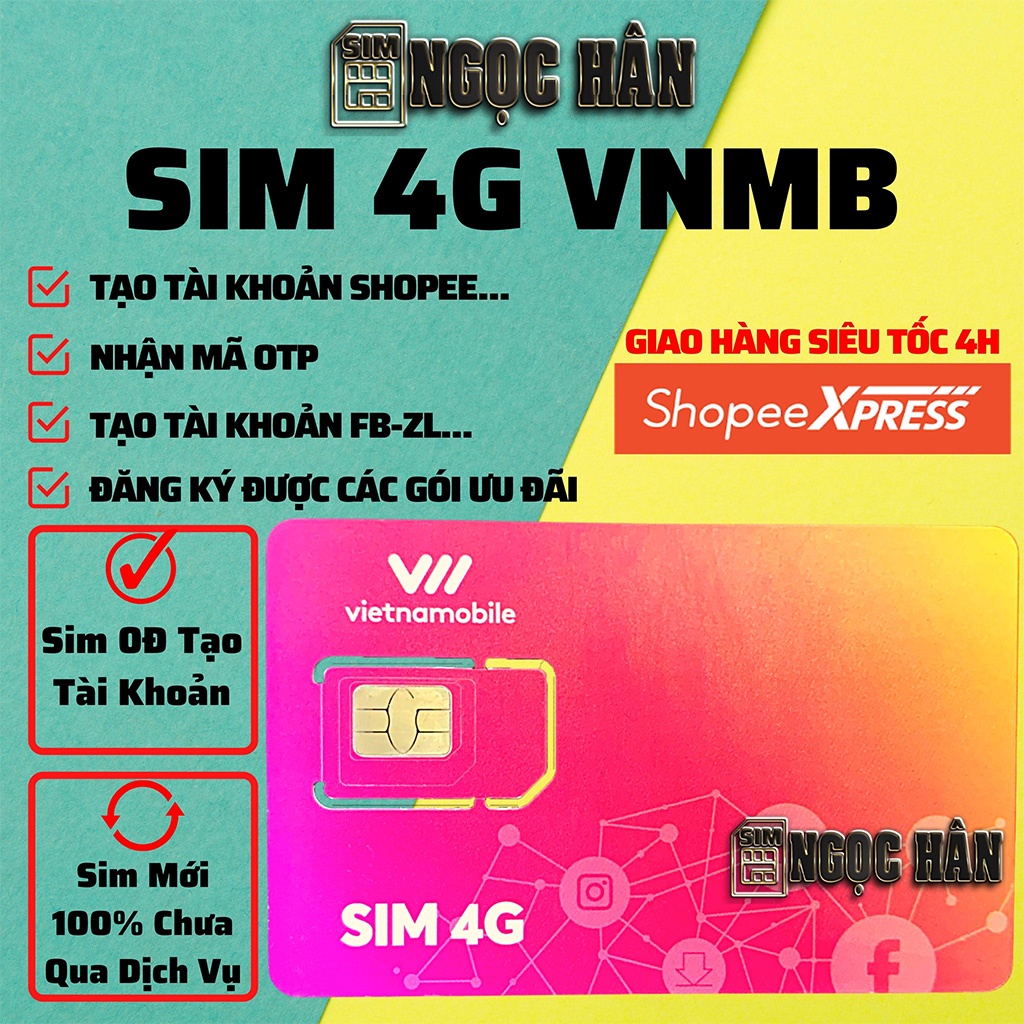 Siêu Thánh Sim 4G Vietnamobile Shopee - Gói Cước Trọn Đời/ Siêu Thánh Up - 180GB DATA - 6GB/NGÀY - SIM NGỌC HÂN