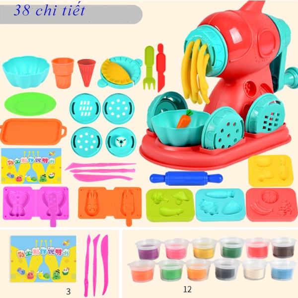 COMBO BỘ ĐỒ CHƠI LÀM MÌ, NƯỚNG BÁNH, LÀM KEM 45 MÓN BỘ NẤU ĂN NHẬP VAI NHỰA ABS