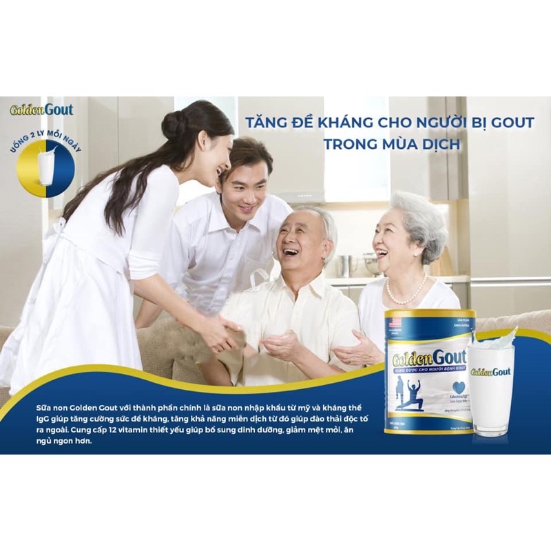 Sữa non Golden Gout 650gr - dinh dưỡng cho người Gout