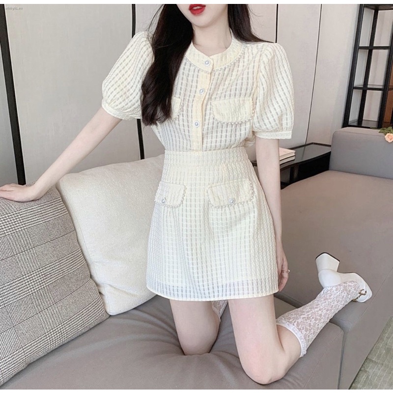Set áo sơmi và chân váy tiểu thư Mihan