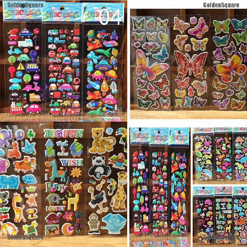 Set 10 Sticker Hoạt Hình 3D Cổ Điển