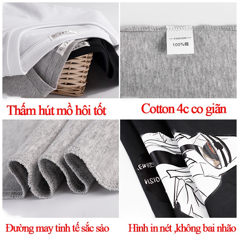 Áo phông nam nữ unisex form rông chất cotton Bigbang thấm hút mồ hôi hình in sắc nét