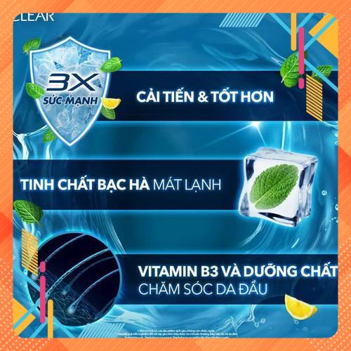 Dầu gội sạch gàu Clear mát lạnh bạc hà 880g