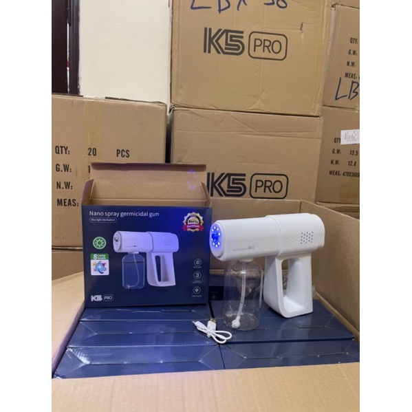 💥Súng Xịt Khử Khuẩn Atomizer /K5 Pro - Máy Diệt Khuẩn Cầm Tay,Súng Xịt Khử Khuẩn Nano 8 LED
