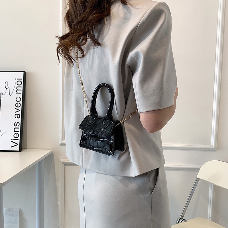 Túi Đeo JASMIN NOIR Chéo Giả Da Cá Sấu Thời Trang Nữ