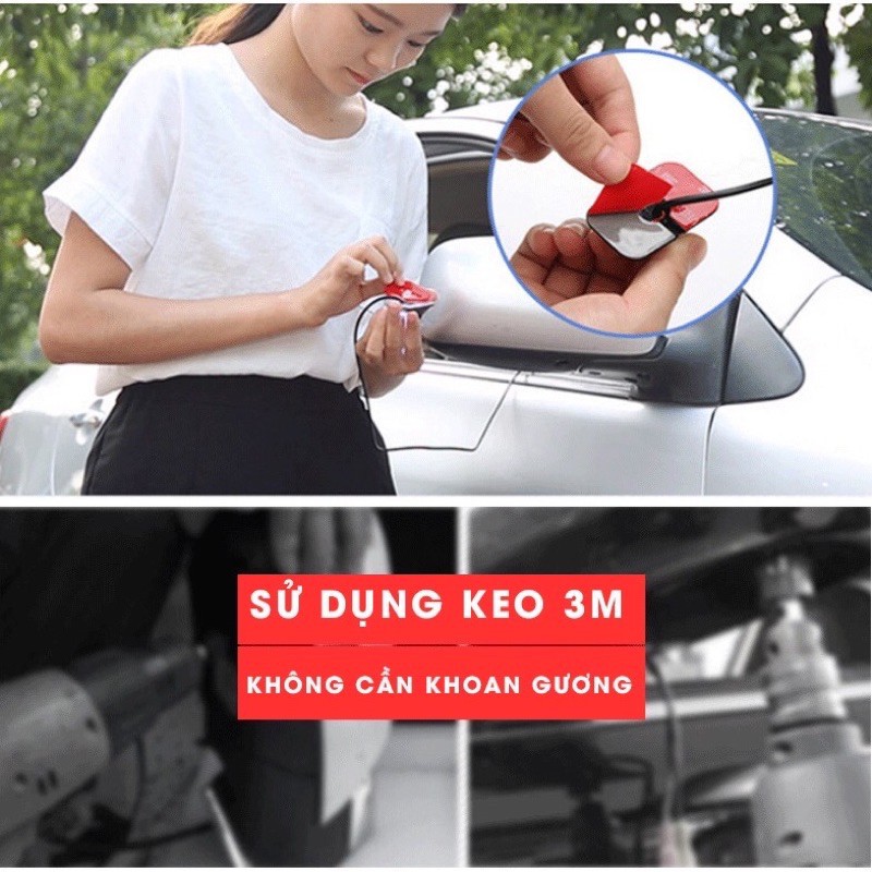 Camera Lề Dán Gương Hồng Ngoại Không Cần Khoan Gương - Full tính năng hiện đại nhất 2021