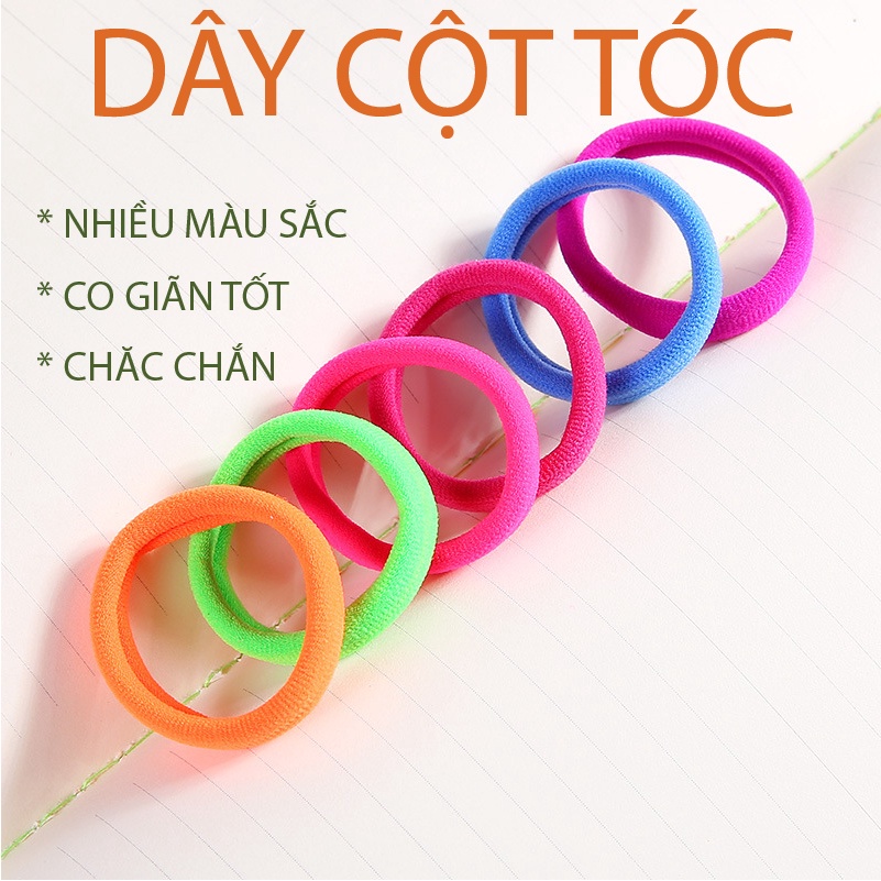 Dây Cột Tóc , Dây Thun Cột Tóc Trơn, Dây Buộc Tóc Co Giãn,Nhiều Màu
