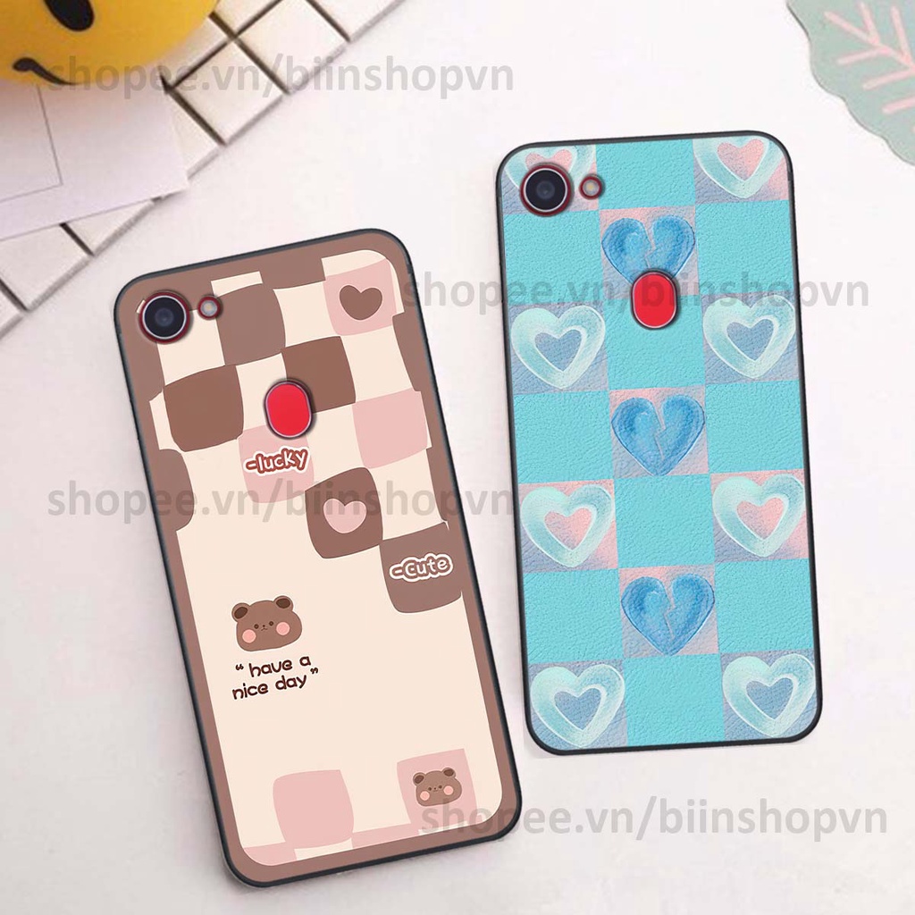 Ốp Oppo F5 / F5 Youth / F7 caro trái tim nhiều màu sắc, đầy cá tính, khẳng định phong cách