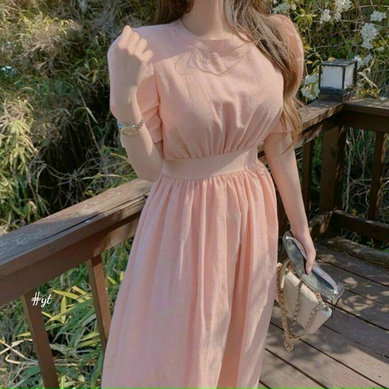 Váy midi voan form dài hở lưng sexy