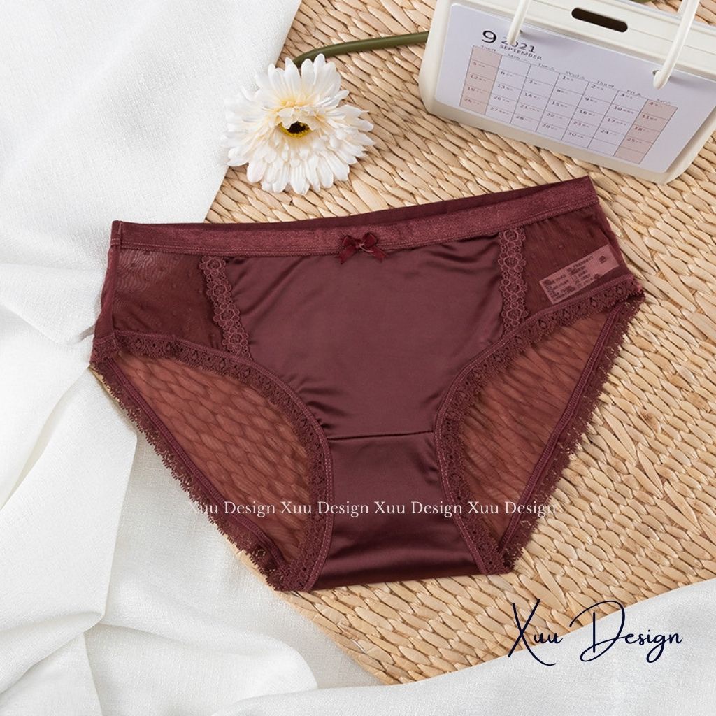 Quần lót nữ su lạnh cao cấp phối viền ren sexy co dãn thoáng khí- Xuu Design QC100
