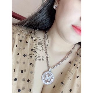 Dây chuyền xoắn lá + Mặt HER.MES 🤎